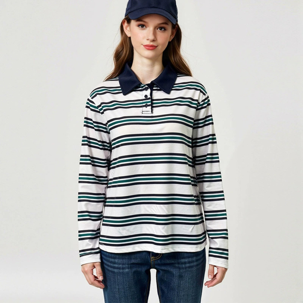 H&M Fashion Striped Long Sleeve Retro Autumn Pullover Top